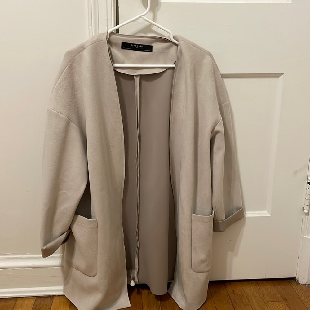Zara Basic Suede Blazer Jacket